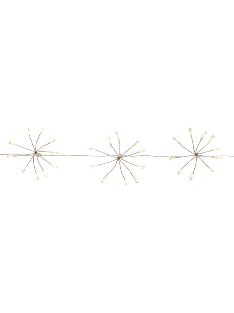 Guirlande lumineuse à pompons d'intérieur 4 m 400 led blanc chaud fil cuivre à piles Blanc chaud - Kiabi