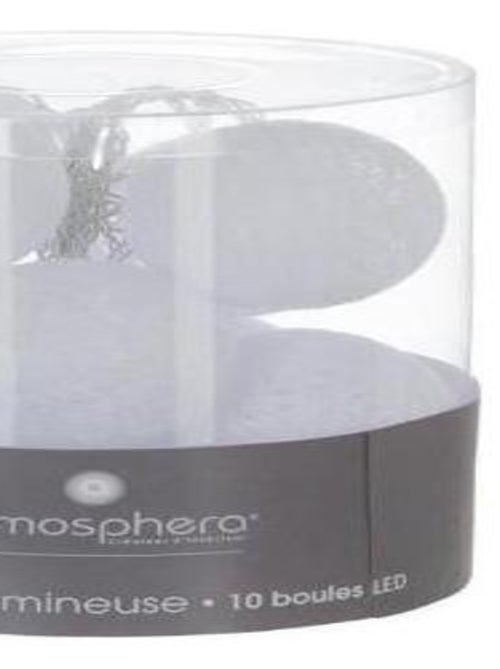 Guirlande lumineuse Blanche 10 boules LED à piles - Kiabi