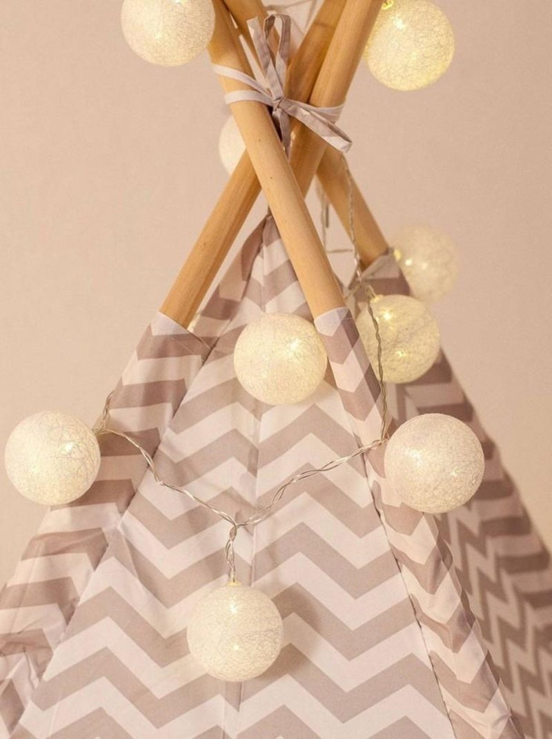 Guirlande lumineuse Blanche 10 boules LED à piles Blanc - Kiabi