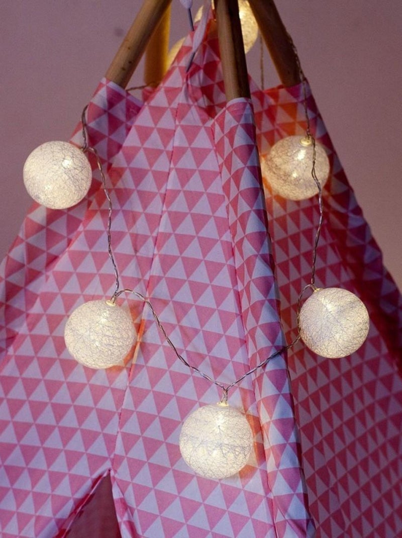 Guirlande lumineuse Blanche 10 boules LED à piles Blanc - Kiabi