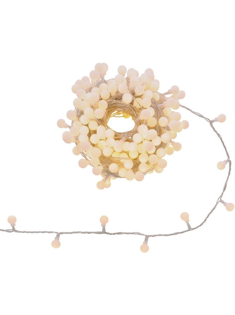 Guirlande lumineuse boules d'extérieur 17,5 m 233 led blanc chaud 13 fonctions sur secteur Blanc chaud - Kiabi