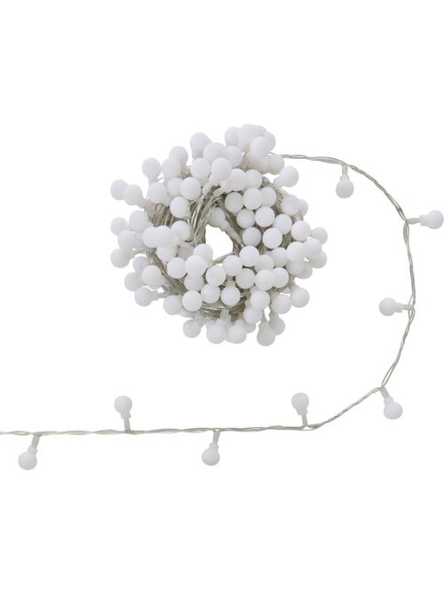 Guirlande lumineuse boules d'extérieur 17,5 m 233 led blanc froid 13 fonctions sur secteur - Kiabi