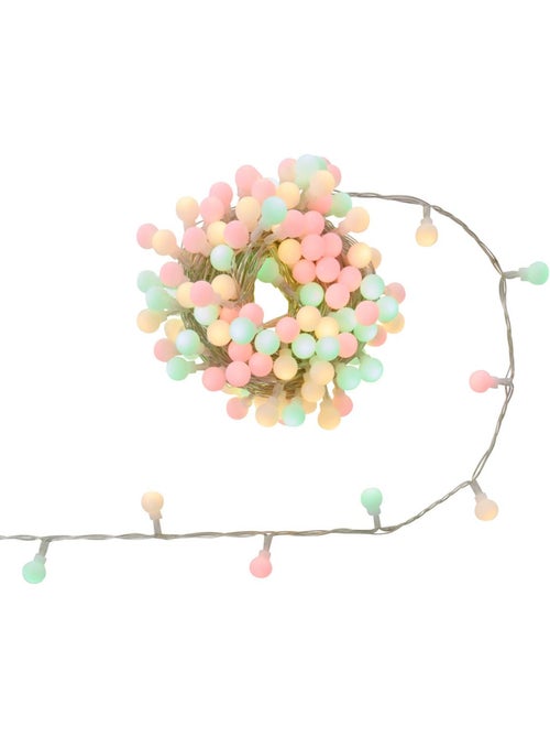 Guirlande lumineuse boules d'extérieur 17,5 m 233 led blanc froid 13 fonctions sur secteur - Kiabi
