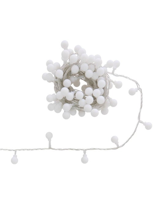 Guirlande lumineuse boules d'extérieur 7,5 m 100 led blanc froid 13 fonctions sur secteur - Kiabi Guirlande lumineuse boules d'extérieur 7,5 m 100 led blanc froid 13 fonctions sur secteur - Kiabi