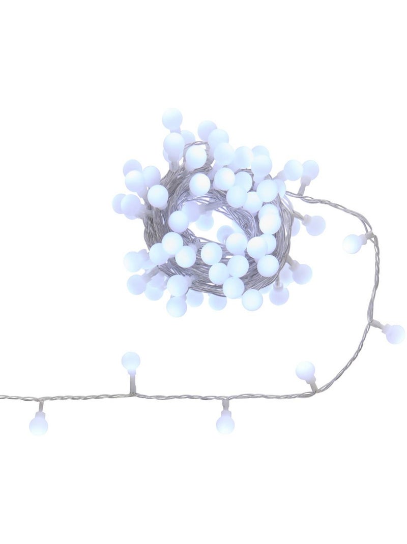Guirlande lumineuse boules d'extérieur 7,5 m 100 led blanc froid 13 fonctions sur secteur Blanc froid - Kiabi