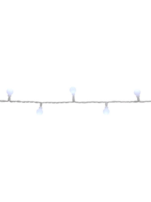 Guirlande lumineuse boules d'extérieur 7,5 m 100 led blanc froid 13 fonctions sur secteur - Kiabi Guirlande lumineuse boules d'extérieur 7,5 m 100 led blanc froid 13 fonctions sur secteur - Kiabi