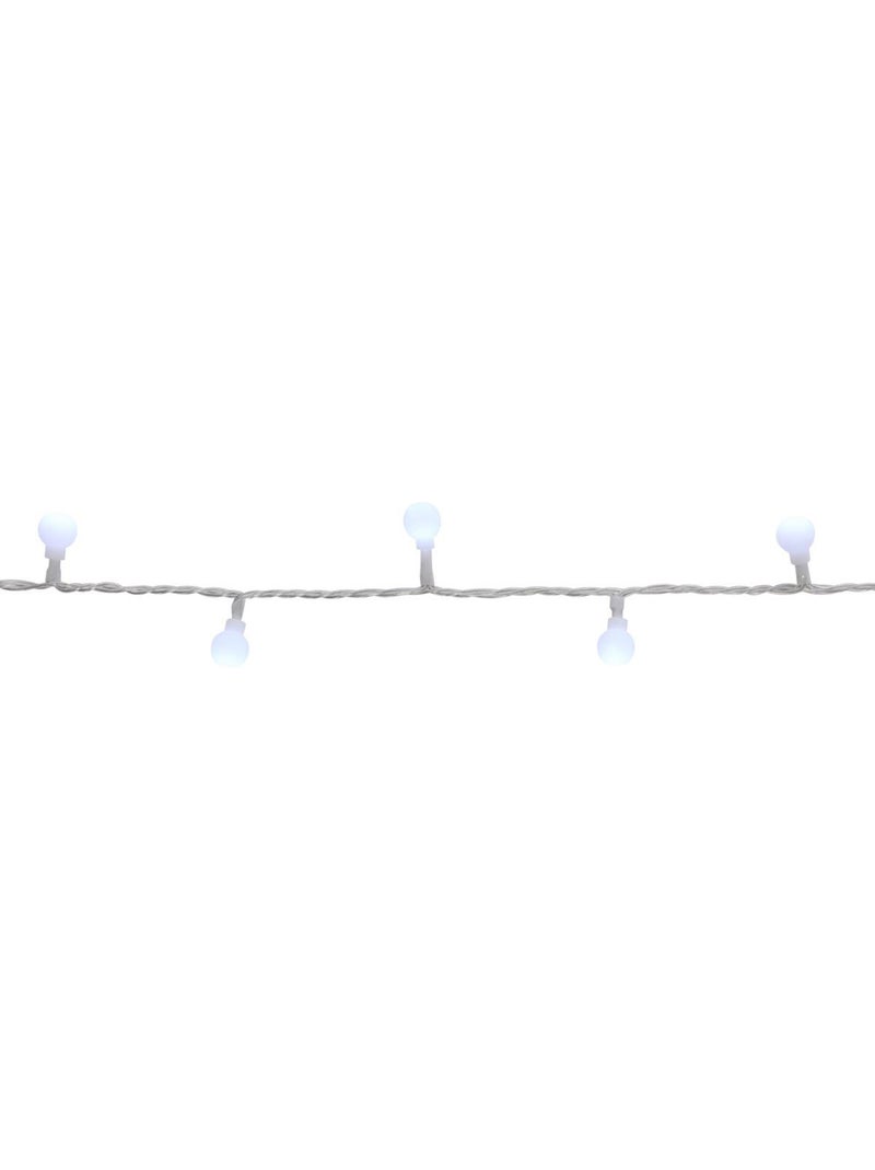 Guirlande lumineuse boules d'extérieur 7,5 m 100 led blanc froid 13 fonctions sur secteur Blanc froid - Kiabi