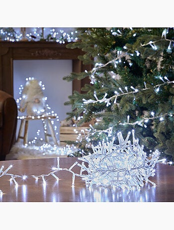 Guirlande lumineuse cluster d'extérieur 30 m 1500 led blanc froid 13 fonctions sur secteur