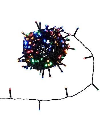 Guirlande lumineuse d'extérieur 14 m 192 led multicolore 8 fonctions avec minuteur à piles