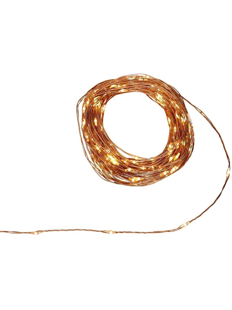 Guirlande lumineuse d'extérieur 15 m 300 led blanc chaud fil cuivre 13 fonctions sur secteur Blanc chaud - Kiabi