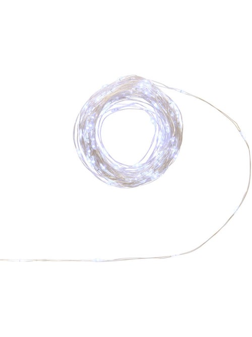 Guirlande lumineuse d'extérieur 15 m 300 led blanc froid fil cuivre 8 fonctions solaire - Kiabi Guirlande lumineuse d'extérieur 15 m 300 led blanc froid fil cuivre 8 fonctions solaire - Kiabi