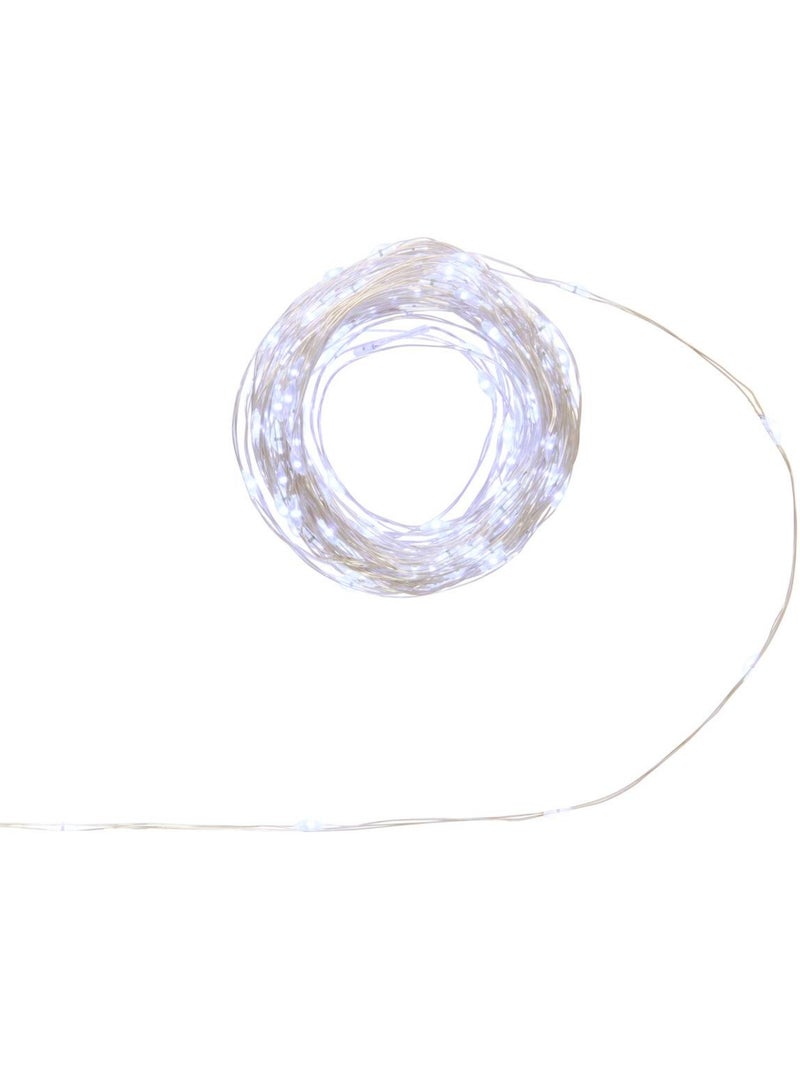 Guirlande lumineuse d'extérieur 15 m 300 led blanc froid fil cuivre 8 fonctions solaire Blanc froid - Kiabi