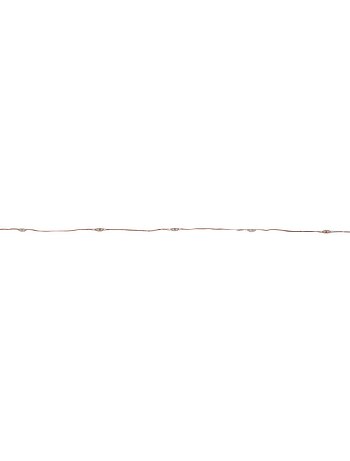 Guirlande lumineuse d'intérieur 2 m 40 led blanc froid fil cuivre lumière fixe avec minuteur à piles