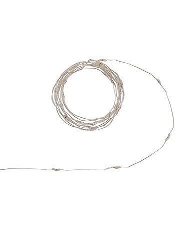 Guirlande lumineuse d'intérieur 2 m 40 led blanc froid fil cuivre lumière fixe avec minuteur à piles