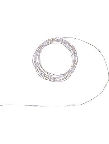 Guirlande lumineuse d'intérieur 2 m 40 led blanc froid fil cuivre lumière fixe avec minuteur à piles