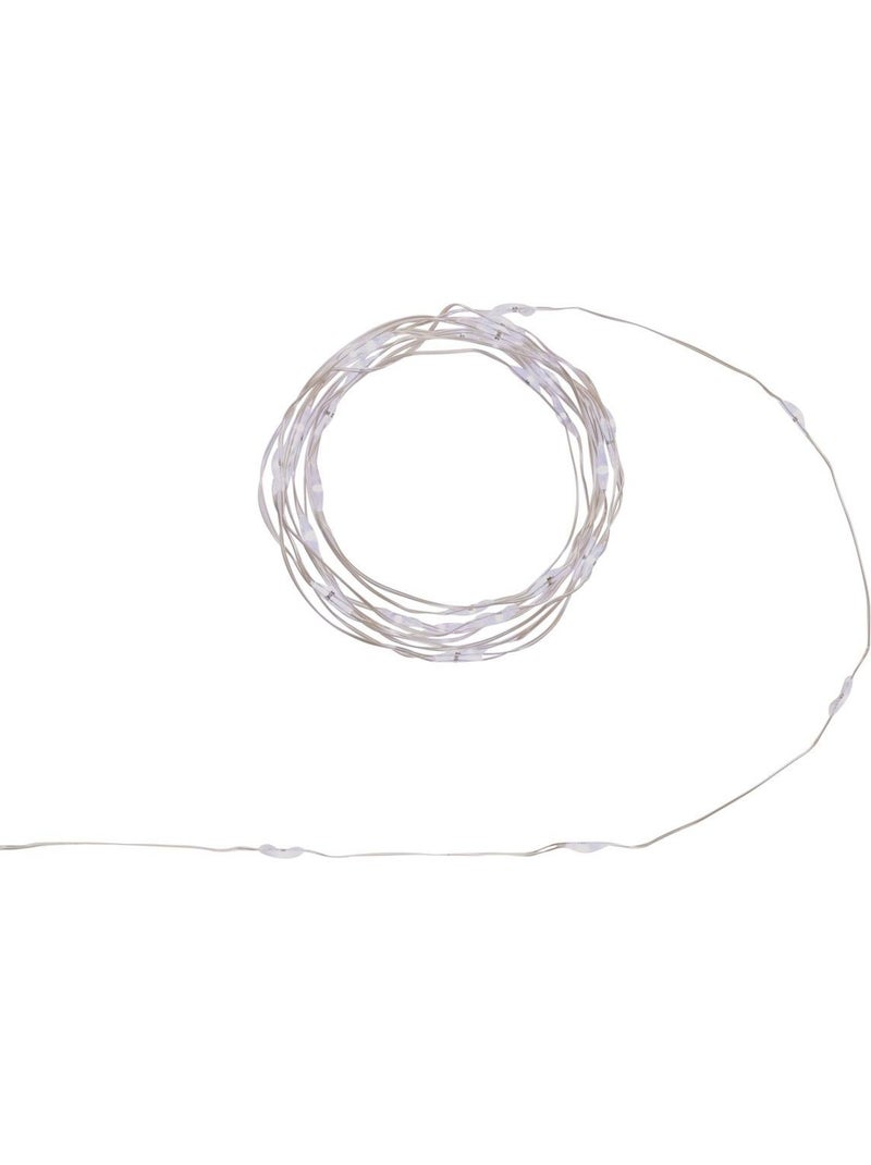 Guirlande lumineuse d'intérieur 2 m 40 led blanc froid fil cuivre lumière fixe avec minuteur à piles Blanc froid - Kiabi