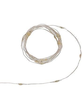 Guirlande lumineuse d'intérieur 2 m 40 led blanc froid fil cuivre lumière fixe avec minuteur à piles