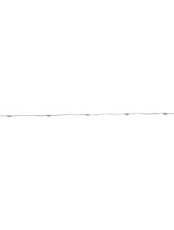 Guirlande lumineuse d'intérieur 2 m 40 led blanc froid fil cuivre lumière fixe avec minuteur à piles