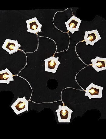 Guirlande lumineuse Blanche 10 boules LED à piles - Blanc - Kiabi
