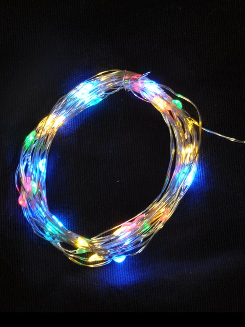 Guirlande Lumineuse Intérieure Fil de Cuivre 20 Mini LED Multicolores - Kiabi