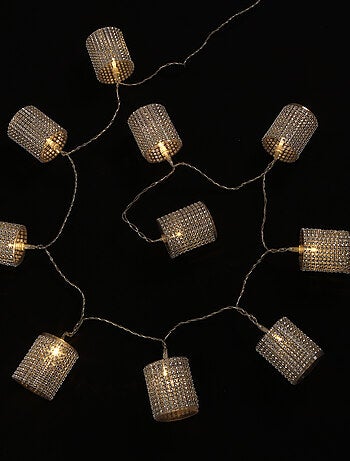 Guirlande Lumineuse Intérieure Tube Strass Argent 10 LED