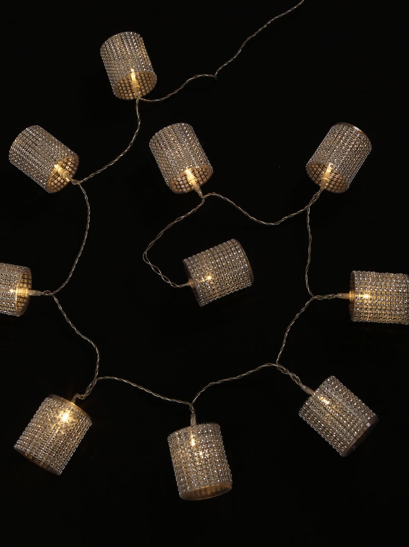 Guirlande Lumineuse Intérieure Tube Strass Argent 10 LED Blanc - Kiabi