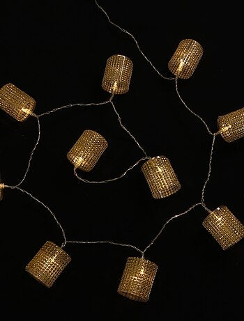 Guirlande Lumineuse Intérieure Tube Strass Or 10 LED