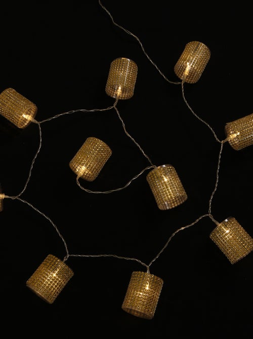 Guirlande Lumineuse Intérieure Tube Strass Or 10 LED - Kiabi