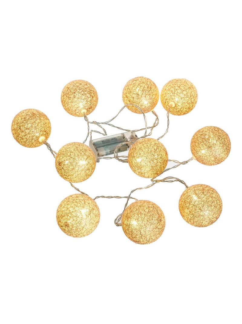 Guirlande lumineuse LED à piles 10 boules SHINI Rose - Kiabi