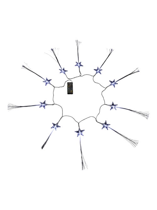 Guirlande Lumineuse LED Étoiles Fibre Optique 10 LED Blanc - Kiabi