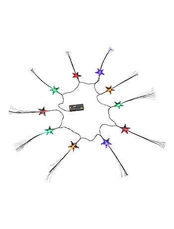 Guirlande Lumineuse LED Étoiles Fibre Optique 10 LED Multicolores