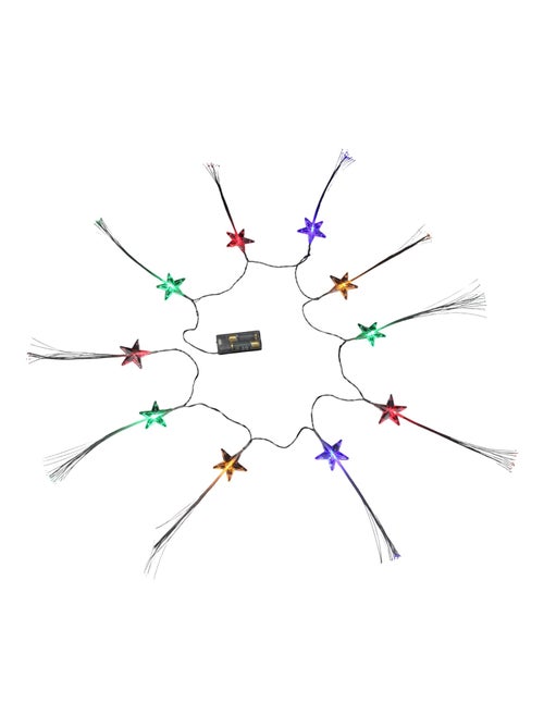 Guirlande Lumineuse LED Étoiles Fibre Optique 10 LED Multicolores - Kiabi