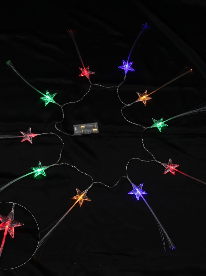 Guirlande Lumineuse LED Étoiles Fibre Optique 10 LED Multicolores Multicolore - Kiabi