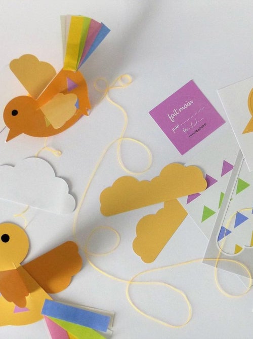 Guirlande Nuages Oiseaux à décorer - Kiabi