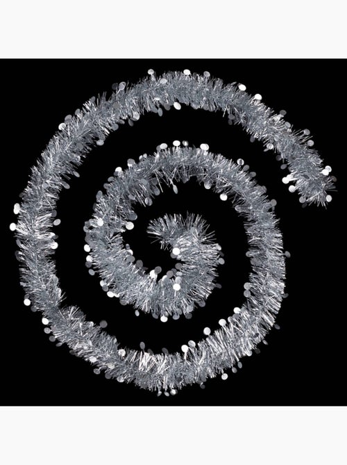 Guirlande pastilles embossées 10 cm x 2m 4 plis argent - Kiabi