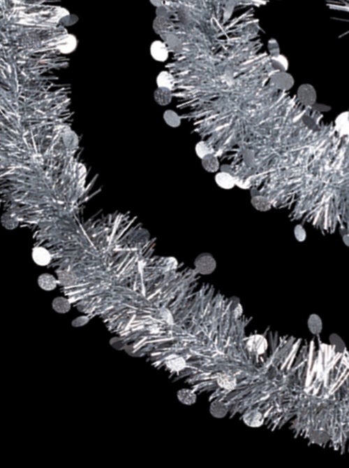 Guirlande pastilles embossées 10 cm x 2m 4 plis argent - Kiabi