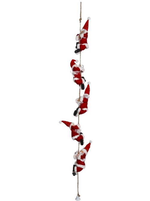 Guirlande pères noël grimpeurs en plastique 110cm - Kiabi Guirlande pères noël grimpeurs en plastique 110cm - Kiabi
