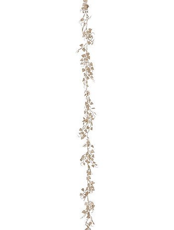 Guirlande petites feuilles 1,80m plastique or