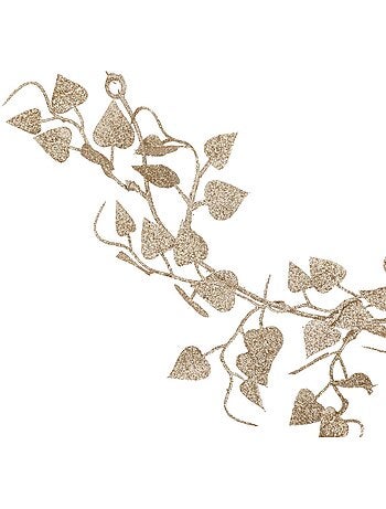 Guirlande petites feuilles 1,80m plastique or