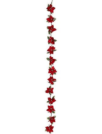 Guirlande poinsettia 1,80m plastique