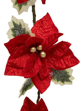 Guirlande poinsettia 1,80m plastique