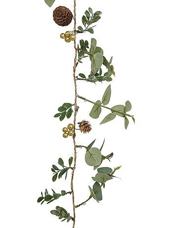 Guirlande pomme de pain et eucalyptus long 1,5m vert