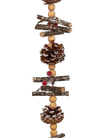 Guirlande pommes de pin et perles 1,5 m