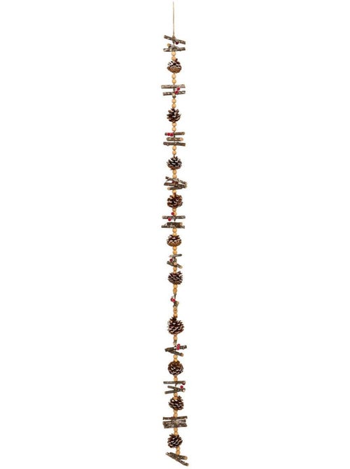 Guirlande pommes de pin et perles 1,5 m - Kiabi