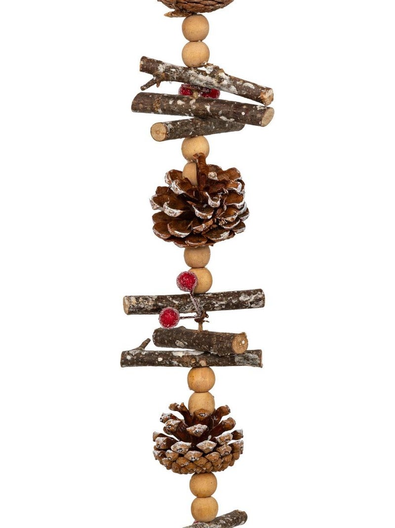Guirlande pommes de pin et perles 1,5 m Marron - Kiabi