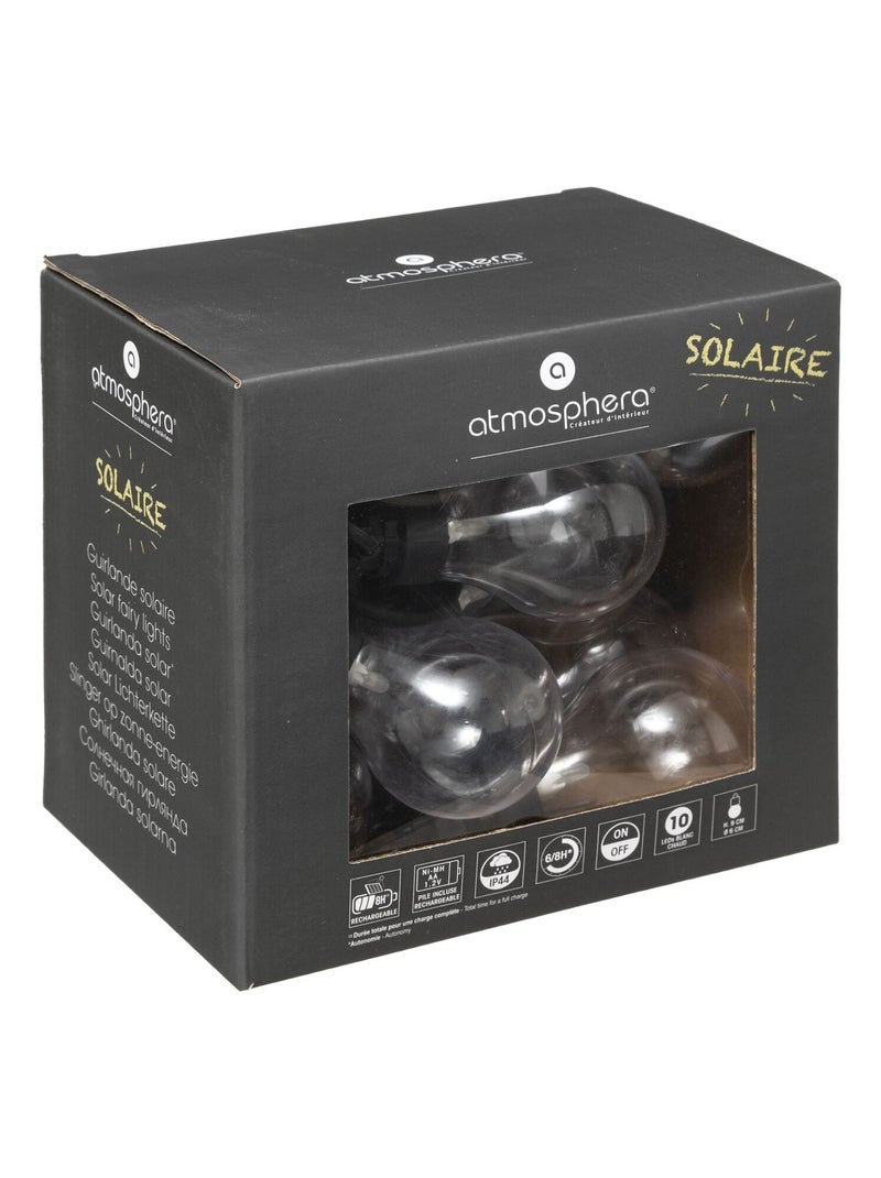 Guirlande solaire 10 LED Noir - Kiabi