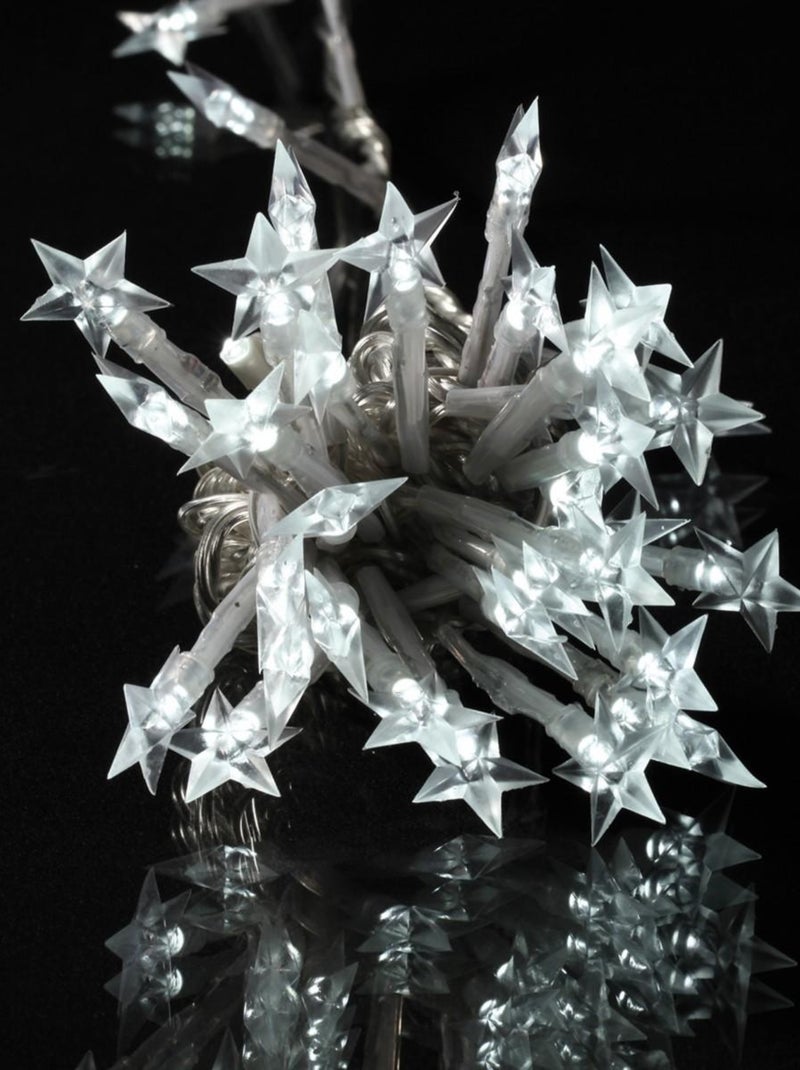 Guirlande solaire Etoile 50 LED Blanc - Kiabi