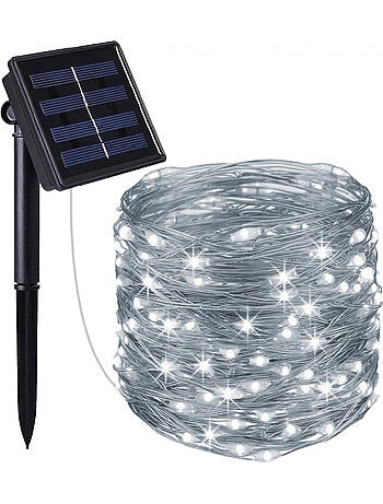 Guirlande solaire extérieure lumineuse jardin, terrasse - 12 m - Linxor