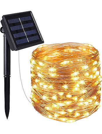Guirlande solaire extérieure lumineuse jardin, terrasse - 7 m - Linxor