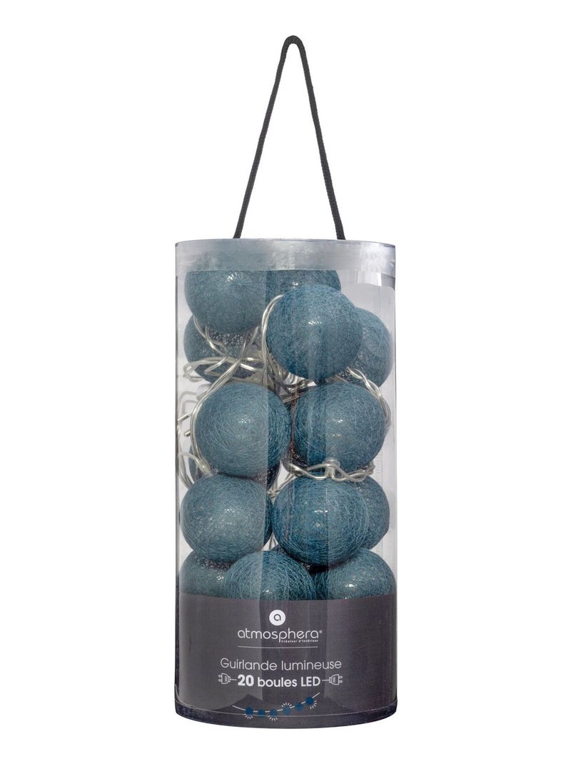 Guirlande sur secteur LED 20 boules Bleu - Kiabi